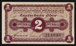 Company scrip from Badische Anilin- & Soda-Fabrik, 2 Pfennig Gutschein, ca. 1918