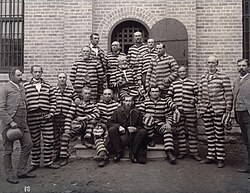 Mormon polygamists in prison at the Utah Penitentiary, c. 1889