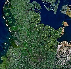Schleswig-Holstein with Kiel Fjord at the Baltic Coast