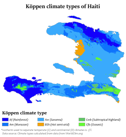 Köppen climate types of Haiti