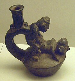 Chimú vessel showing a sexual act – Museum of the Americas, Madrid