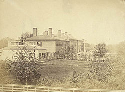 The second Parliament of Upper Canada building on Front Street, 1856