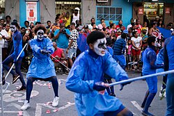 The Djab-Djab is a carnival character brought over from Grenada that is still used in both islands, the word Djab-Djab comes from Grenadian/Trinidadian French Creole.