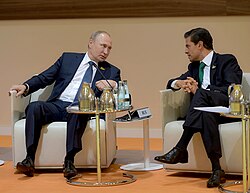 Peña Nieto with Russian President Vladimir Putin in, 2017