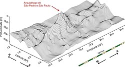 Abyssal morphology around the Saint Peter and Saint Paul Archipelago.