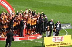 Celebrating the Championship title in 2009
