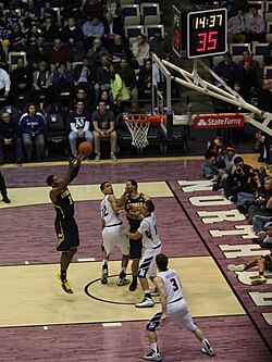 A player making an offensive rebound