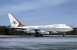 Korean Air Lines Boeing 747SP at EuroAirport Basel Mulhouse Freiburg in 1985