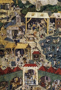 Silver mining and processing in Kutná Hora, Bohemia, 1490s