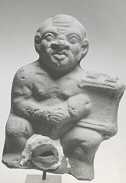 Ithyphallic man with a harp, Romano-Egyptian, 3rd–4th century, Brooklyn Museum
