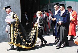 The Chancellor of the University of Oxford, Lord Patten, in procession at encaenia, 2009