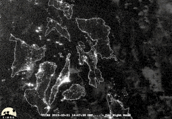Animated satellite comparison of power outages across the Visayas following Typhoon Haiyan