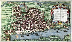 Illustration depicts the aftermath of the Portuguese conquest of Goa, from the forces of Yusuf Adil Shah.