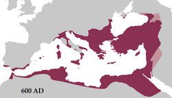 The Byzantine Empire in the early 7th century