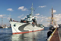 The Polish destroyer ORP Błyskawica is preserved as a museum ship in Gdynia.