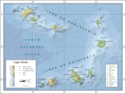 A topographic map of Cape Verde