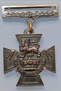 Prototype Victoria Cross submitted to Queen Victoria for her approval in February 1856, now in the National Army Museum[11]