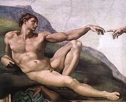 The Creation of Adam, detail from Michelangelo's fresco in the Sistine Chapel (1511)