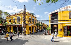 Intersection of Trần Phú and Lê Lợi street, Hội An Old Town in January 2020
