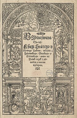 Brest Bible from 1563, the second complete Bible translation into Polish