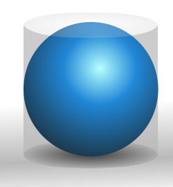 A sphere has 2/3 the volume and surface area of its circumscribing cylinder. A sphere and cylinder were placed on the tomb of Archimedes at his request.