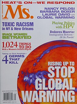 Global warming was the cover story of this 2007 issue of the Ms. magazine