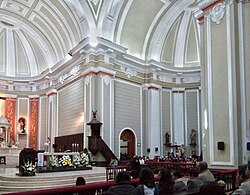 The interior of St. Mary Cathedral in Chiclayo, where Pope Leo prayed daily as its bishop, in 2018