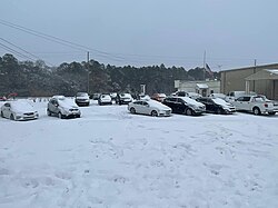 Snow seen in Gulfport, Mississippi