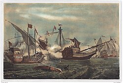 Ottoman admiral Barbarossa Hayreddin Pasha defeated the Holy League of Charles V under the command of Andrea Doria at the Battle of Preveza in 1538.