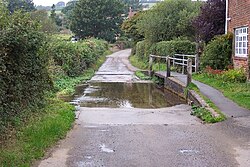 One of the two watersplashes in Clatterford, Isle of Wight. The one shown is over Lukely Brook, a tributary of the River Medina.