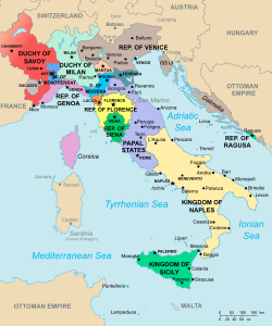 Italian states before the Italian Wars in 1494