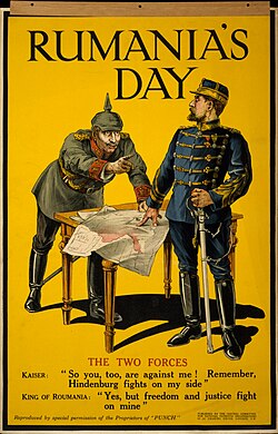 British poster, welcoming Romania's decision to join the Entente