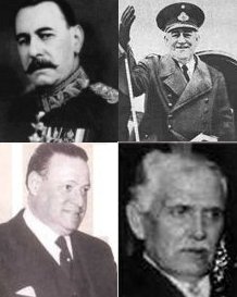 The four Argentine presidents of the Infamous Decade: José Félix Uriburu, Agustín P. Justo, Roberto Ortiz, and Ramón Castillo