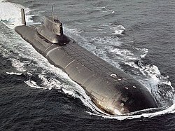 The nuclear-powered VMF Typhoon-class submarines were the world's largest-displacement submarines.[19]