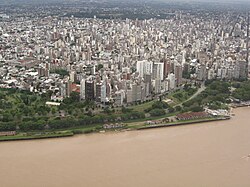 Rosario viewed from a point above the Paraná River
