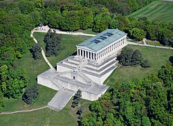 Aerial view of the Walhalla memorial of Ludwig I