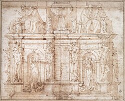 Michelangelo's second design for the monument of Pope Julius II