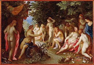 Diana and Callisto by Jan Brueghel the Elder and Hendrick van Balen, oil on copper, c. 1605-8, Blanton Museum, Austin; acquired using the Archer M. Huntington Fund in 1982.