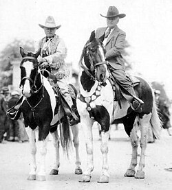Pawnee Bill and Zack Miller on horseback in Oklahoma