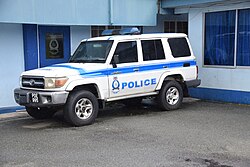 Trinidad Police vehicle on Tobago