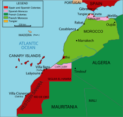 French and Spanish protectorates in Morocco from 1912 until 1956