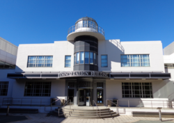 Newark Airport's historic Building One after its move and restoration in 2000