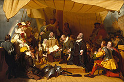 Embarkation of the Pilgrims, an 1857 portrait by Robert Walter Weir
