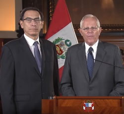 Peru's president Pedro Pablo Kuczynski speaks about the impeachment process against him. His successor, Martín Vizcarra (left) was also impeached.