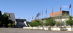 The National Hispanic Cultural Center in Albuquerque, New Mexico; Hispanics make up half of New Mexico's population.[33]