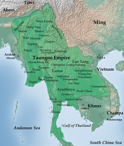 Toungoo Empire under Bayinnaung in 1580