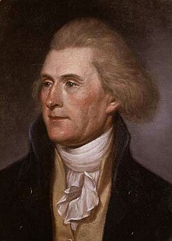 A 1791 portrait of Hamilton's political rival Thomas Jefferson