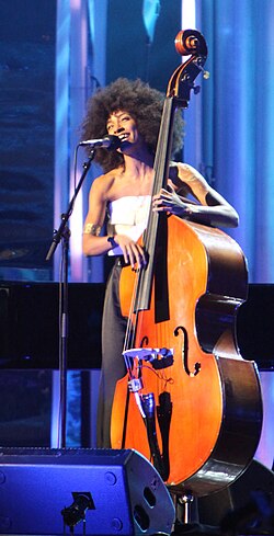 Jazz singer/bassist Esperanza Spalding performing on 10 December 2009 at the Nobel Peace Prize Concert of 2009