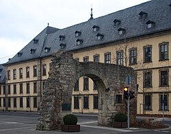 The army gate, built around 1150, on the city side of the city palace, from which you walked past the abbot's castle out of the city to get to the Via Regia