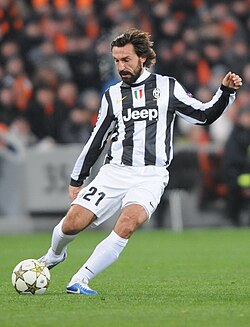 Italian deep-lying playmaker Andrea Pirlo, often regarded as one of the best in the position with Juventus.